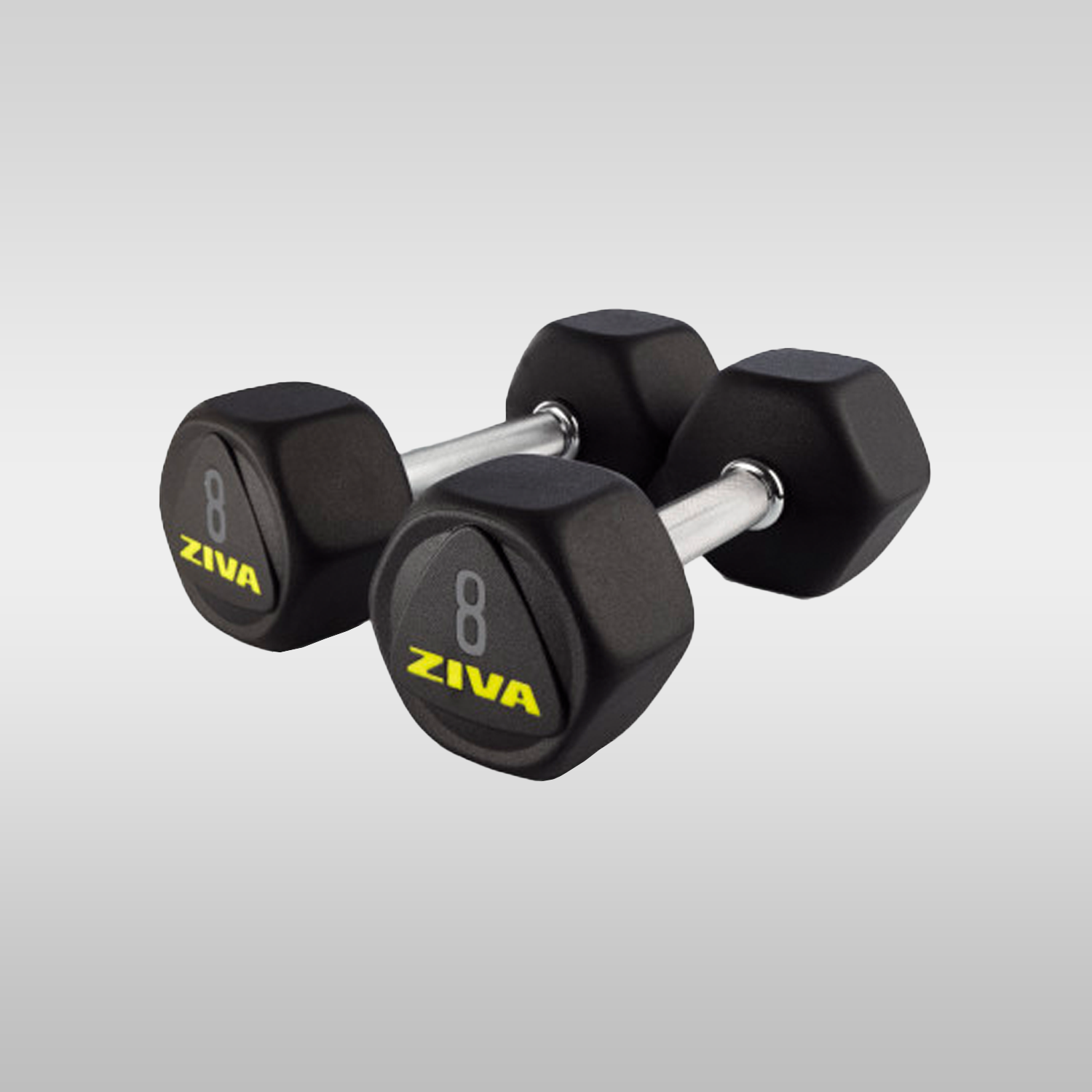 Ziva SL Premium Hex Virgin Rubber Dumbbells 12-50kg set (2kg increments) $8023.27 + gst