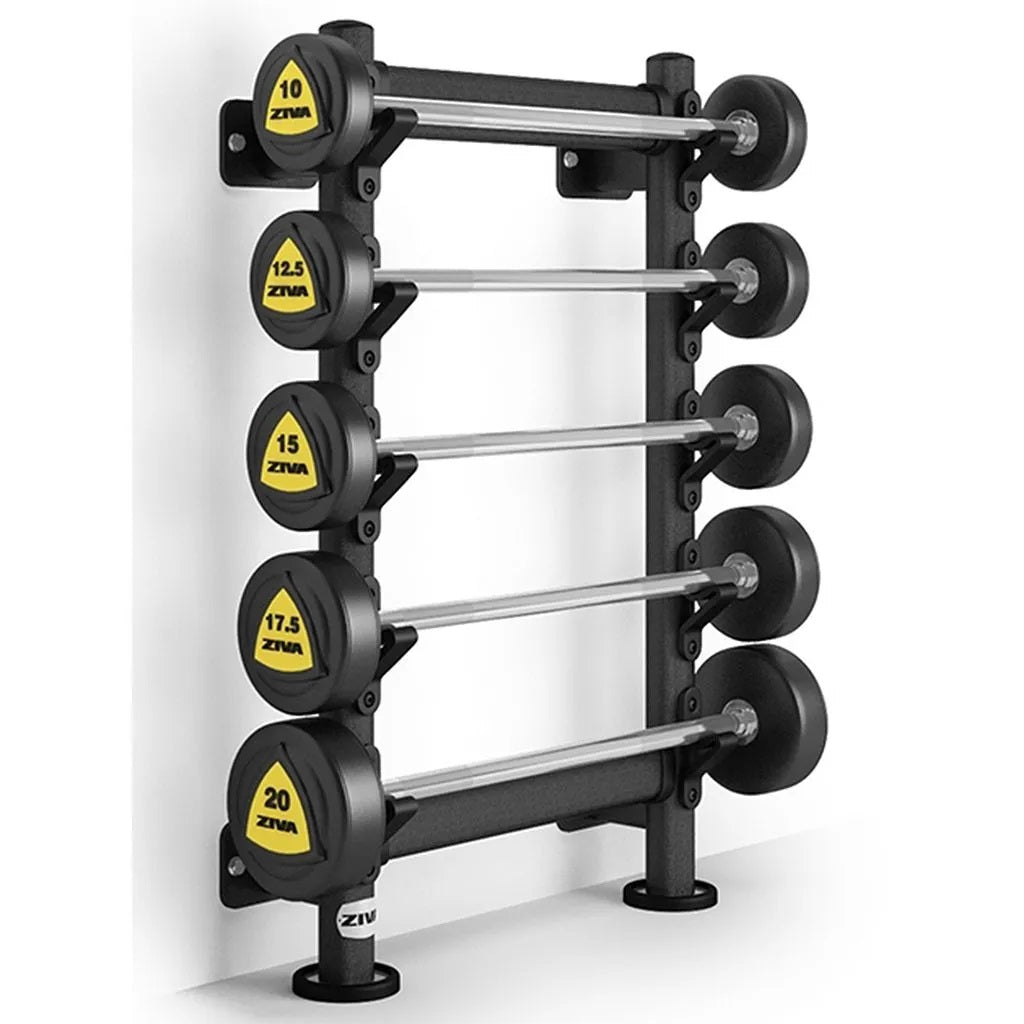 Ziva SL Wall-mounted Barbell Rack - Black $250 + gst