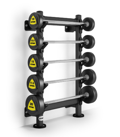 Ziva SL Wall-mounted Barbell Rack - Silver $250 + gst