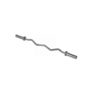 The 1.2m EZ Curl bar is a durable black oxide bar with premium hard chrome coated sleeves.